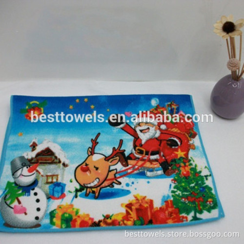 Cheap plain white christmas printed cotton tea towels wholesale